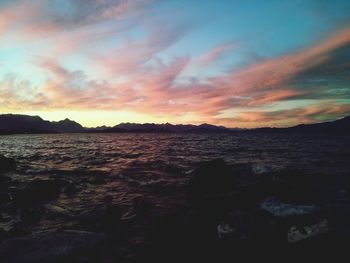 Scenic view of sunset over sea