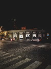 Illuminated building at night