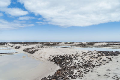 Scenic view of beach against sky