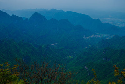 Scenic view of mountains against sky