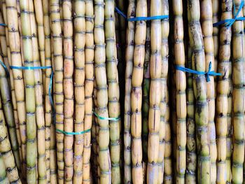 Full frame shot of bamboo for sale at market stall