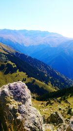 Scenic view of mountains against clear sky