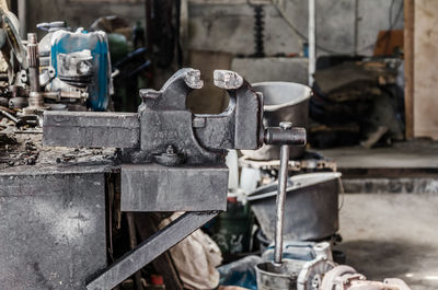 Close-up of industrial equipment in factory