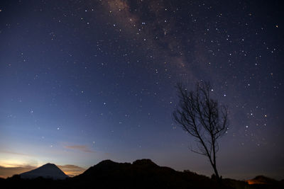 View of the milky way from embung kledung temanggung, central java, indonesia.