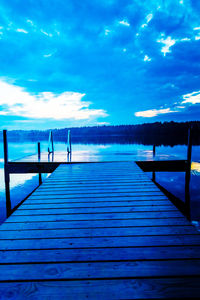 Wooden pier on calm lake