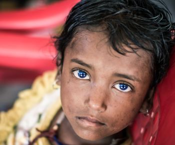 Close-up portrait of cute girl