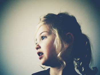 Close-up portrait of young girl