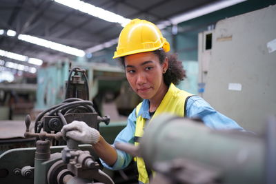 Engineer working in factory