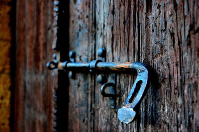 Close-up of wooden door