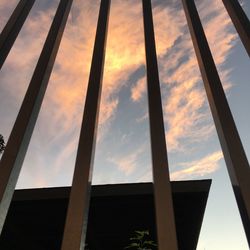 Low angle view of cloudy sky during sunset