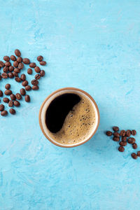 Directly above shot of coffee on table