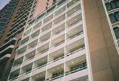 Low angle view of modern building in city