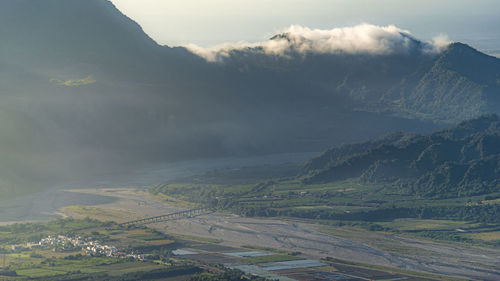 Scenic view of mountains against sky