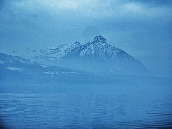 Scenic view of sea against cloudy sky