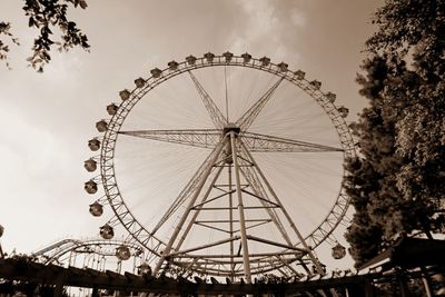 Low angle view of ferris wheel against sky