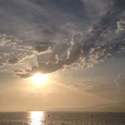 Scenic view of sea at sunset