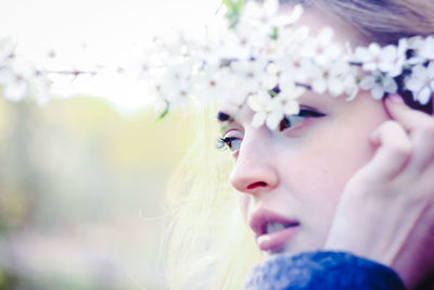 Close-up portrait of a young woman