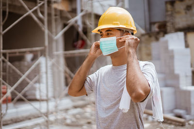 Man working at construction site