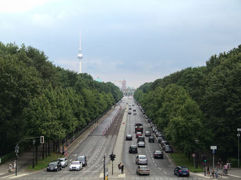 Cars moving on road in city