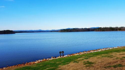 High angle view of lake