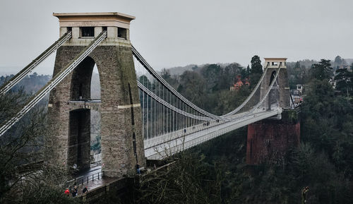 Low angle view of suspension bridge