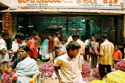 People at flower market