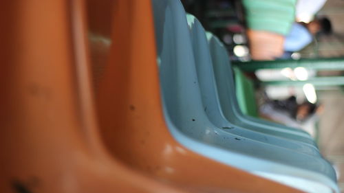 Close-up of train window