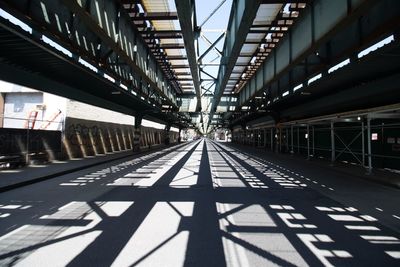 View of empty railroad station platform