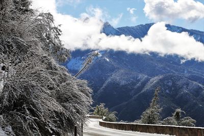 Scenic view of mountains against sky