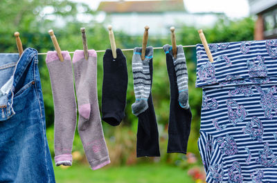 Clothes drying on clothesline