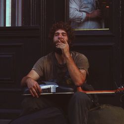 Woman sitting on bench