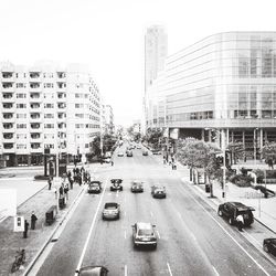 Traffic on road in city