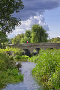 Bridge over river against sky