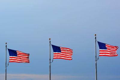 Low angle view of american flag