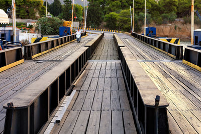 High angle view of railroad tracks