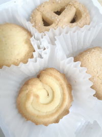 High angle view of cupcakes
