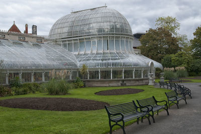 View of building against cloudy sky