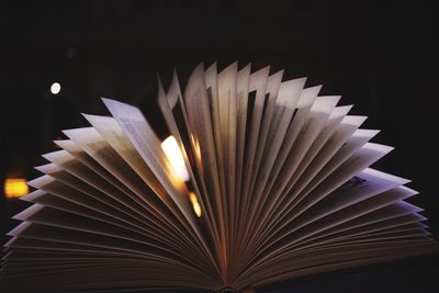 Close-up of illuminated book