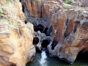 Scenic view of waterfall