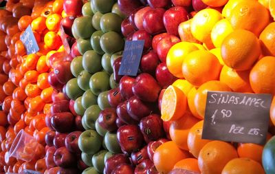 Close-up of fruits for sale in market