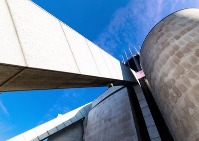 Low angle view of building against blue sky