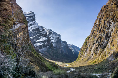 Panoramic view of rocky mountains against sky