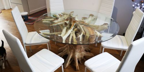 High angle view of food on table at home