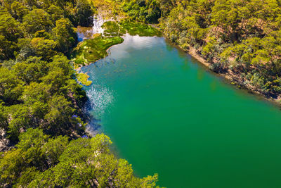 Aerial view of tuyen lam lake da lat city, vietnam.