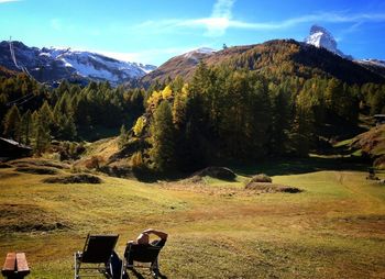 Landscape with mountains in background