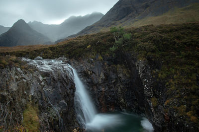 Scenic view of waterfall