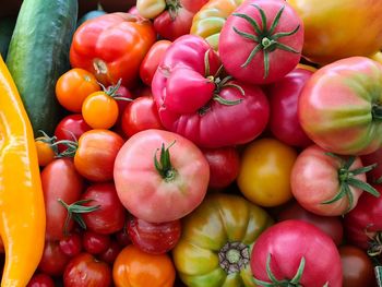 Full frame shot of tomatoes for sale at market