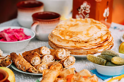 Close-up of food on table