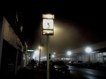 Illuminated street light at night