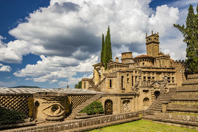 Exterior of historic building against sky